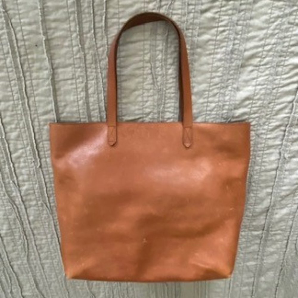 Madewell Zip-Top Transport Tote Handbag English Saddle